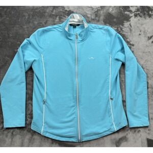 LRL Lauren Ralph Lauren Women's Sz XL Blue Full Zip Sweatshirt Jacket Athleisure